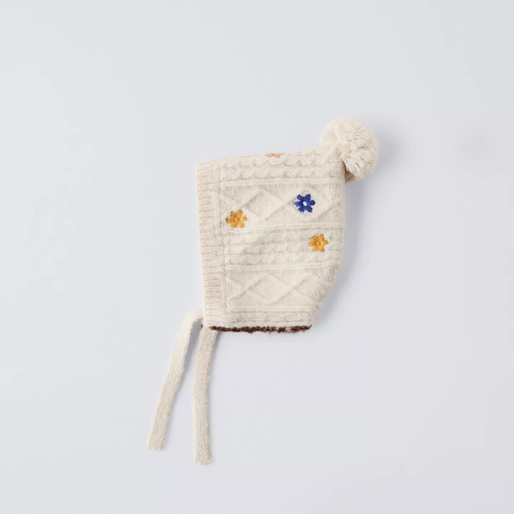 Zara Embroidered Knit Bonnet